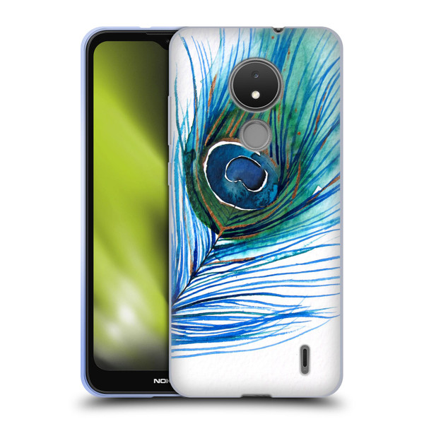Mai Autumn Feathers Peacock Soft Gel Case for Nokia C21