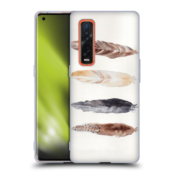 Mai Autumn Feathers Pattern Soft Gel Case for OPPO Find X2 Pro 5G