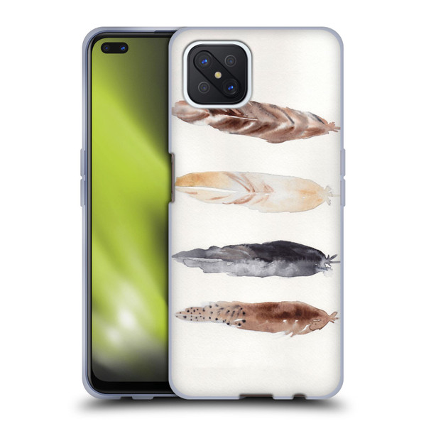Mai Autumn Feathers Pattern Soft Gel Case for OPPO Reno4 Z 5G