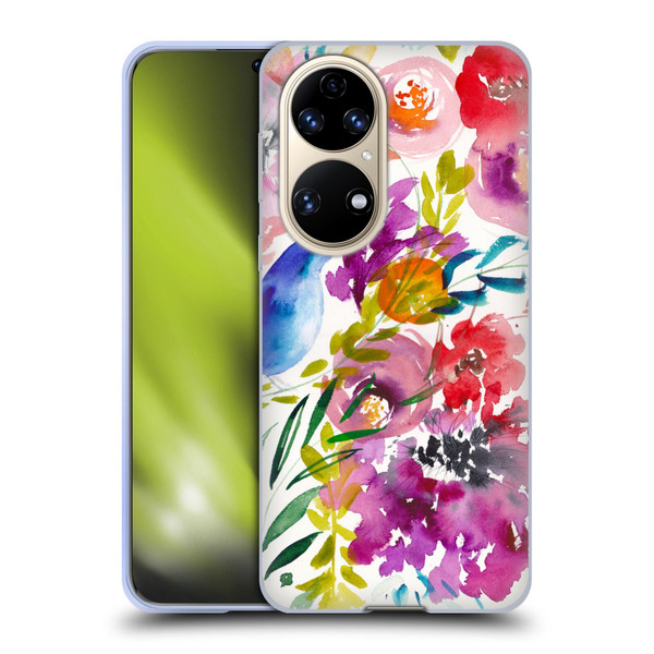 Mai Autumn Floral Garden Bluebird Soft Gel Case for Huawei P50