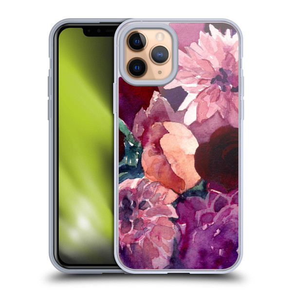 Mai Autumn Floral Garden Dahlias Soft Gel Case for Apple iPhone 11 Pro