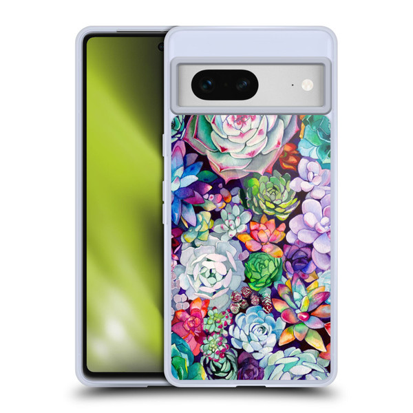 Mai Autumn Floral Garden Succulent Soft Gel Case for Google Pixel 7