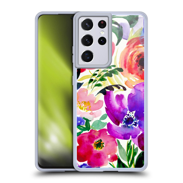 Mai Autumn Floral Garden Bloom Soft Gel Case for Samsung Galaxy S21 Ultra 5G