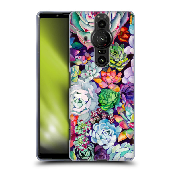 Mai Autumn Floral Garden Succulent Soft Gel Case for Sony Xperia Pro-I