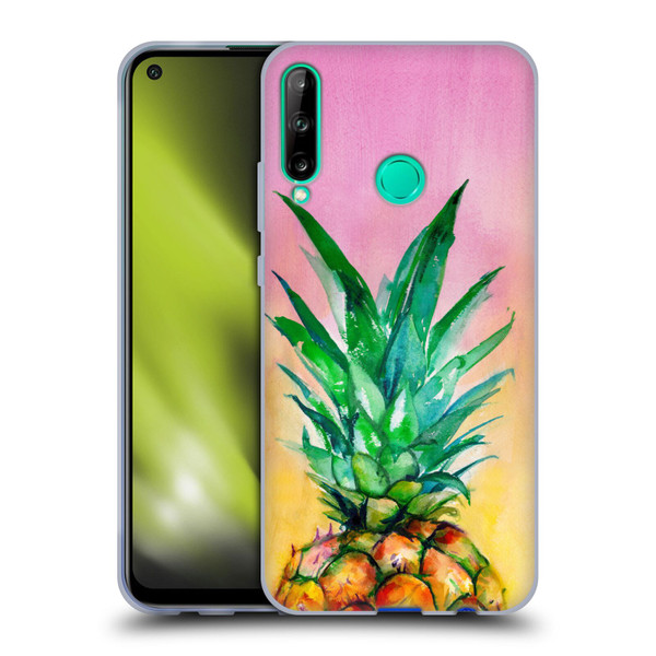 Mai Autumn Paintings Ombre Pineapple Soft Gel Case for Huawei P40 lite E