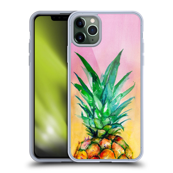 Mai Autumn Paintings Ombre Pineapple Soft Gel Case for Apple iPhone 11 Pro Max