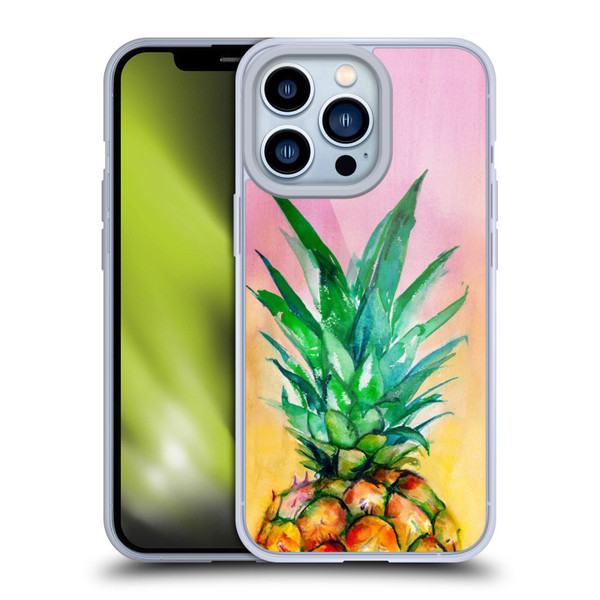 Mai Autumn Paintings Ombre Pineapple Soft Gel Case for Apple iPhone 13 Pro
