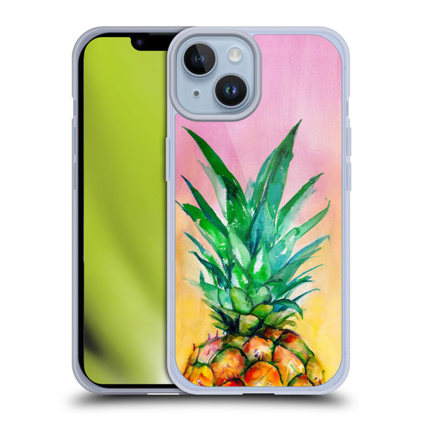 Mai Autumn Paintings Ombre Pineapple Soft Gel Case for Apple iPhone 14
