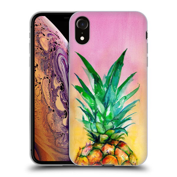 Mai Autumn Paintings Ombre Pineapple Soft Gel Case for Apple iPhone XR