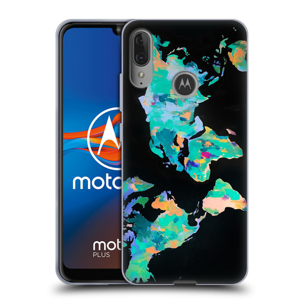 Mai Autumn Paintings World Map Soft Gel Case for Motorola Moto E6 Plus