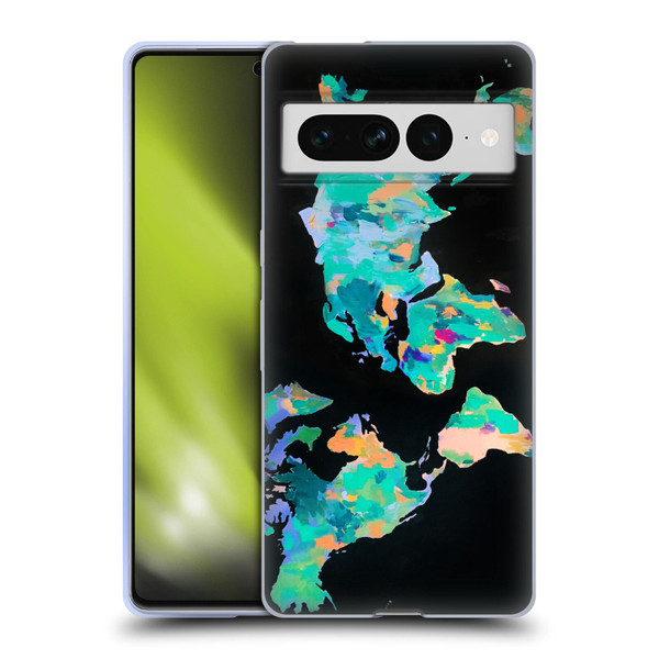Mai Autumn Paintings World Map Soft Gel Case for Google Pixel 7 Pro