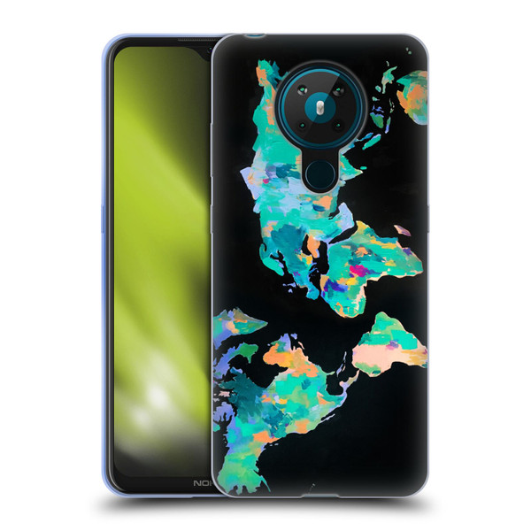 Mai Autumn Paintings World Map Soft Gel Case for Nokia 5.3