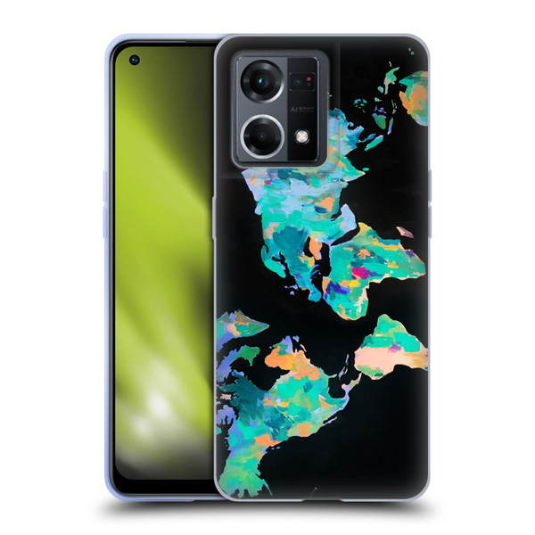 Mai Autumn Paintings World Map Soft Gel Case for OPPO Reno8 4G