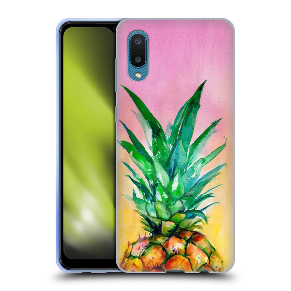 Mai Autumn Paintings Ombre Pineapple Soft Gel Case for Samsung Galaxy A02/M02 (2021)