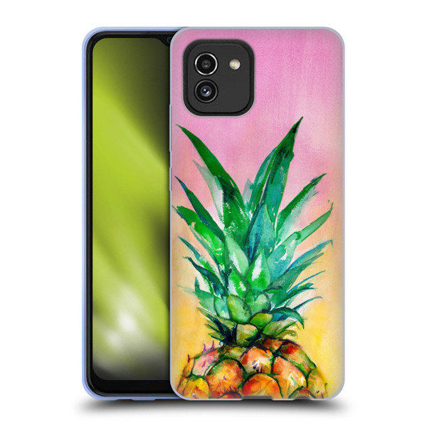 Mai Autumn Paintings Ombre Pineapple Soft Gel Case for Samsung Galaxy A03 (2021)