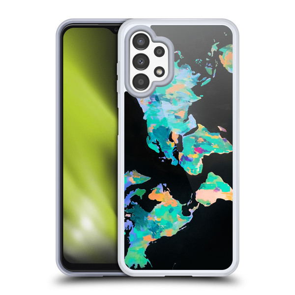 Mai Autumn Paintings World Map Soft Gel Case for Samsung Galaxy A13 (2022)