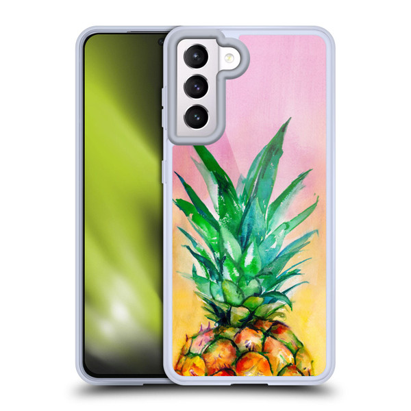 Mai Autumn Paintings Ombre Pineapple Soft Gel Case for Samsung Galaxy S21 5G