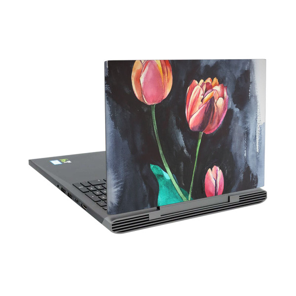 Mai Autumn Floral Blooms Tulips On Dark Vinyl Sticker Skin Decal Cover for Dell Inspiron 15 7000 P65F