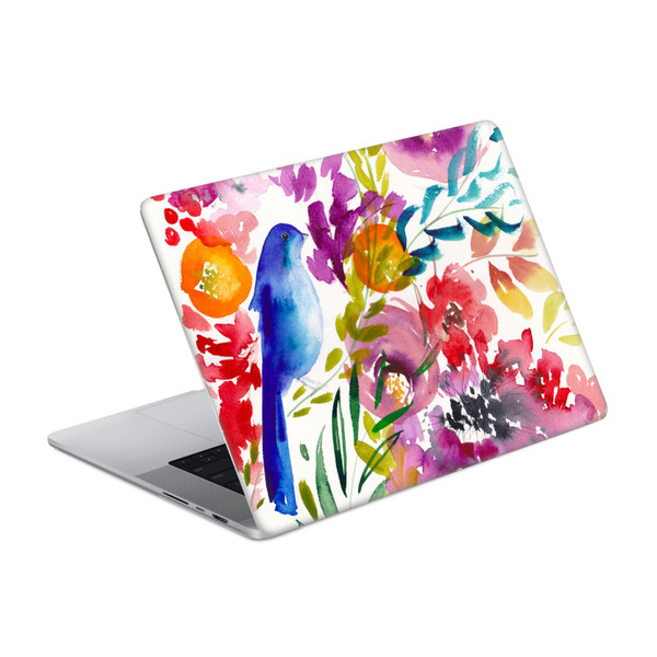 Mai Autumn Floral Garden Bluebird Vinyl Sticker Skin Decal Cover for Apple MacBook Pro 16" A2485