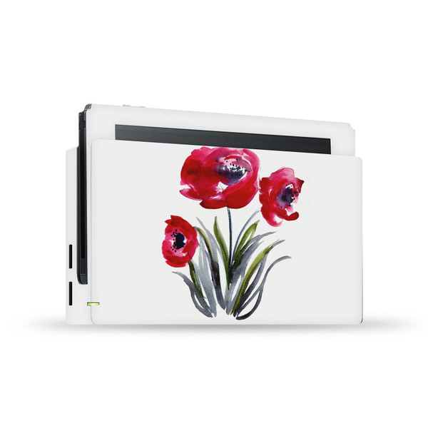 Mai Autumn Art Mix Red Flowers Vinyl Sticker Skin Decal Cover for Nintendo Switch Console & Dock