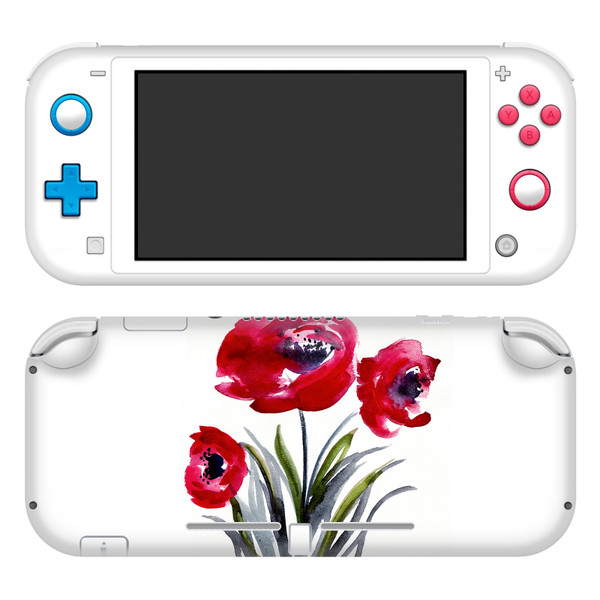 Mai Autumn Art Mix Red Flowers Vinyl Sticker Skin Decal Cover for Nintendo Switch Lite
