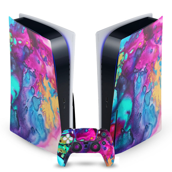 Mai Autumn Art Mix Turquoise Wine Vinyl Sticker Skin Decal Cover for Sony PS5 Disc Edition Bundle