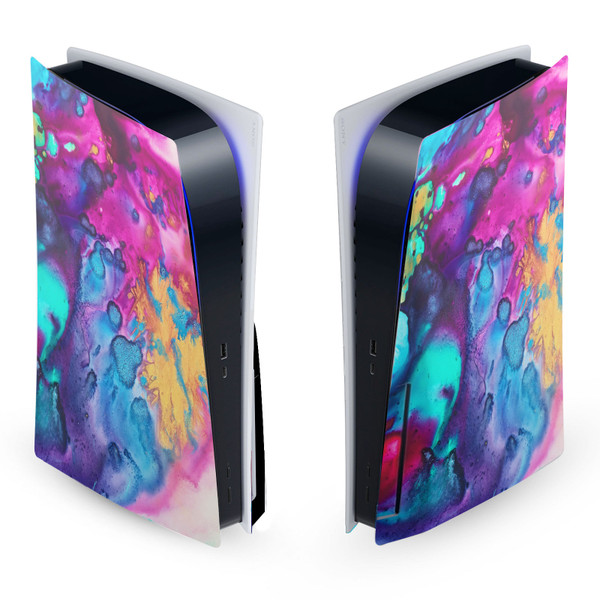 Mai Autumn Art Mix Turquoise Wine Vinyl Sticker Skin Decal Cover for Sony PS5 Disc Edition Console