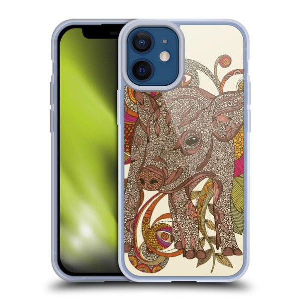 Valentina Animals And Floral Pig Soft Gel Case for Apple iPhone 12 Mini
