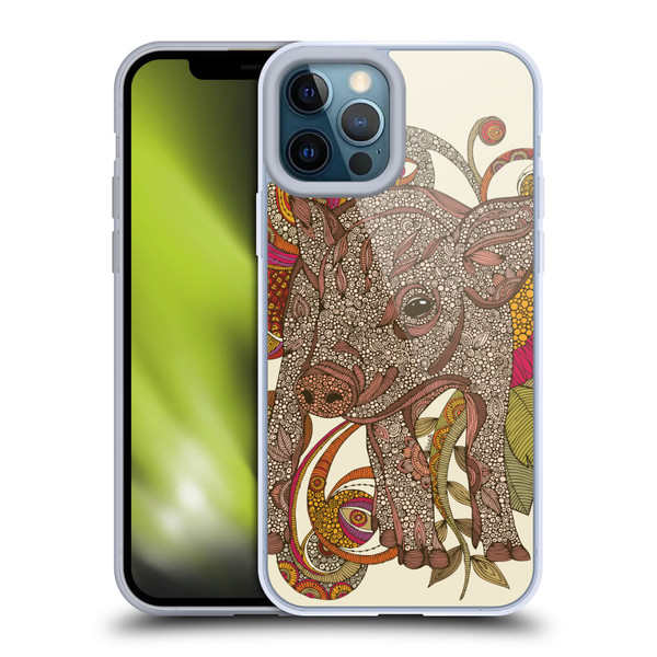 Valentina Animals And Floral Pig Soft Gel Case for Apple iPhone 12 Pro Max