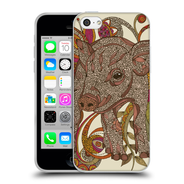 Valentina Animals And Floral Pig Soft Gel Case for Apple iPhone 5c