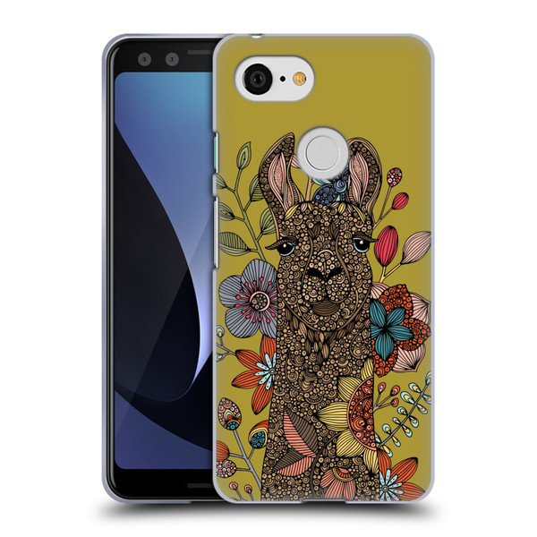Valentina Animals And Floral Llama Soft Gel Case for Google Pixel 3