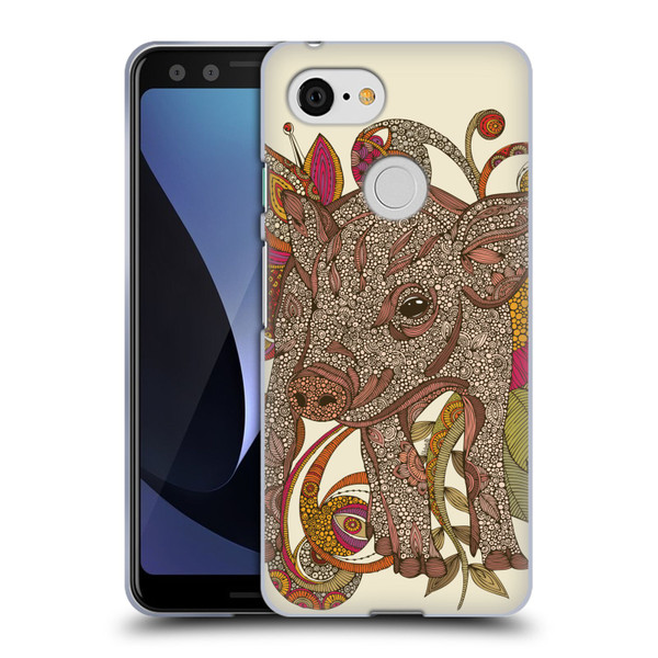 Valentina Animals And Floral Pig Soft Gel Case for Google Pixel 3