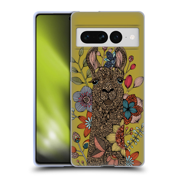 Valentina Animals And Floral Llama Soft Gel Case for Google Pixel 7 Pro