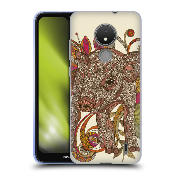 Valentina Animals And Floral Pig Soft Gel Case for Nokia C21