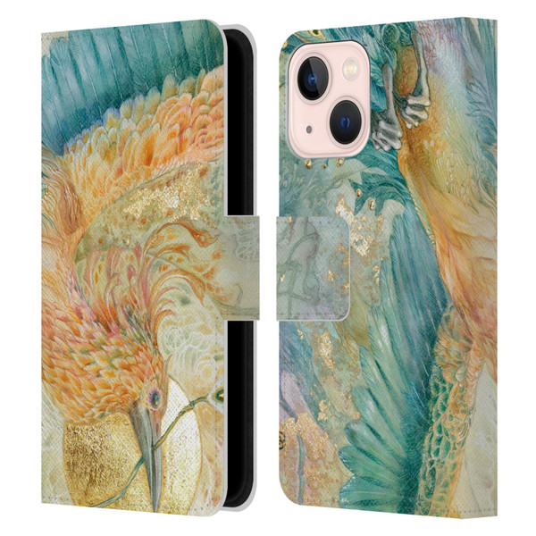 Stephanie Law Birds The Blue Above Leather Book Wallet Case Cover For Apple iPhone 13 Mini