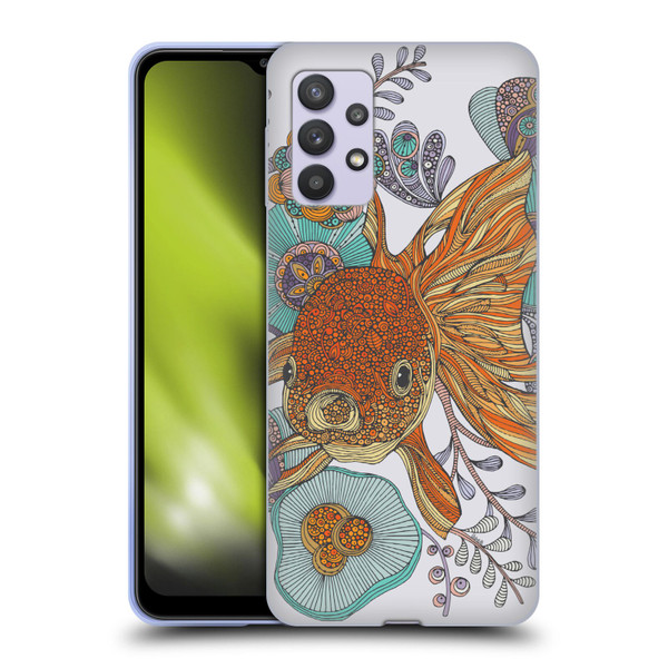 Valentina Animals And Floral Goldfish Soft Gel Case for Samsung Galaxy A32 5G / M32 5G (2021)