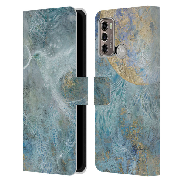 Stephanie Law Birds Silvers Of The Moon Leather Book Wallet Case Cover For Motorola Moto G60 / Moto G40 Fusion