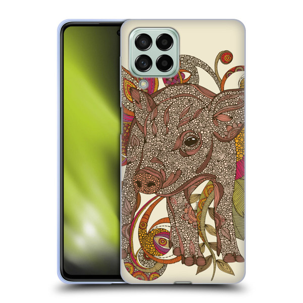 Valentina Animals And Floral Pig Soft Gel Case for Samsung Galaxy M53 (2022)