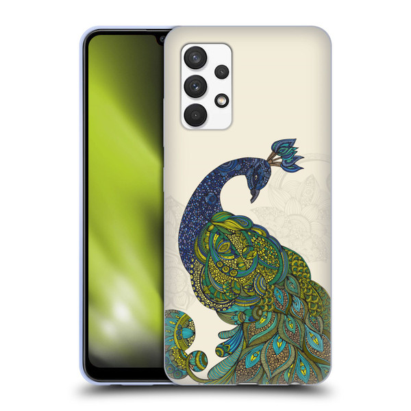 Valentina Birds Peacock Tail Soft Gel Case for Samsung Galaxy A32 (2021)