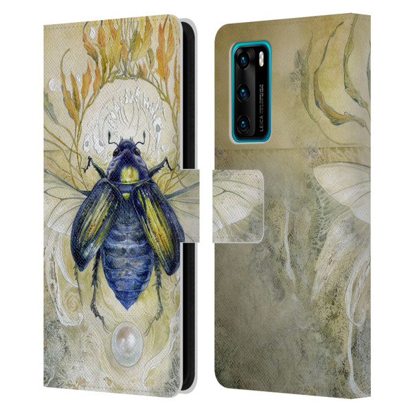 Stephanie Law Immortal Ephemera Scarab Leather Book Wallet Case Cover For Huawei P40 5G