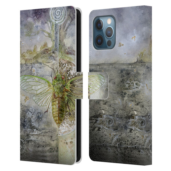 Stephanie Law Immortal Ephemera Cicada Leather Book Wallet Case Cover For Apple iPhone 12 Pro Max