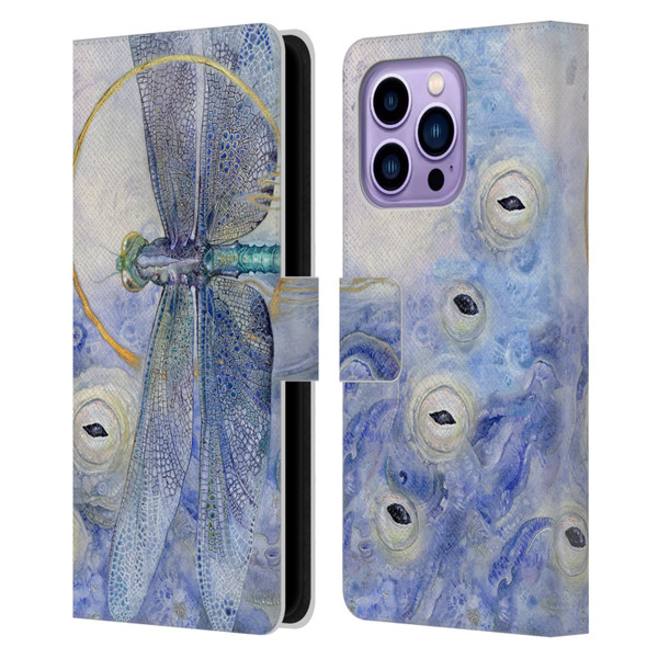 Stephanie Law Immortal Ephemera Dragonfly Leather Book Wallet Case Cover For Apple iPhone 14 Pro Max