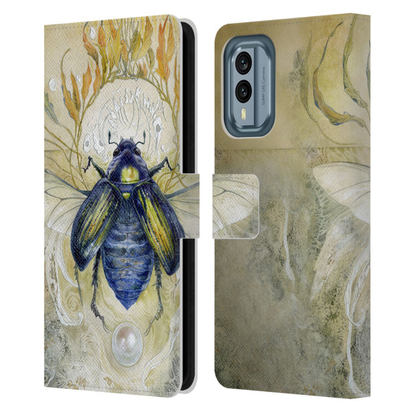 Stephanie Law Immortal Ephemera Scarab Leather Book Wallet Case Cover For Nokia X30