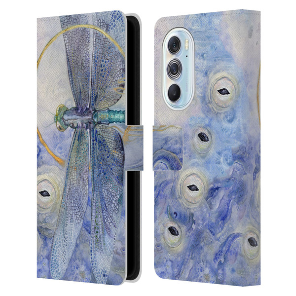 Stephanie Law Immortal Ephemera Dragonfly Leather Book Wallet Case Cover For Motorola Edge X30