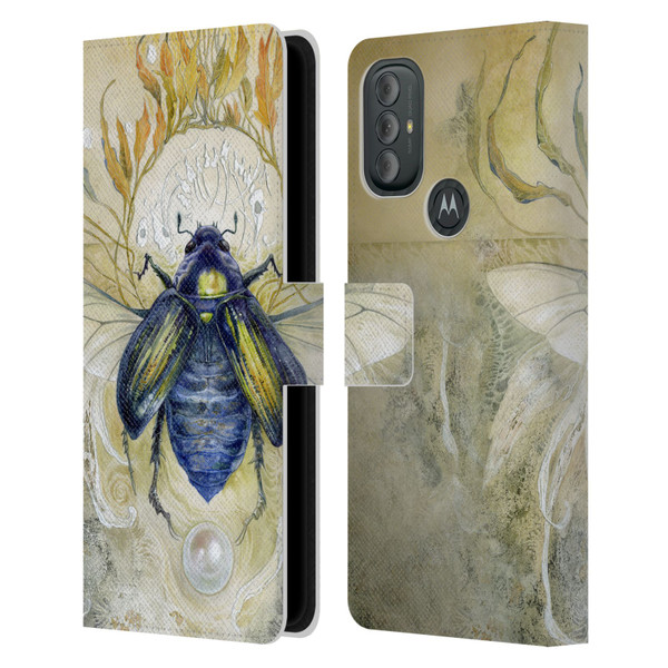 Stephanie Law Immortal Ephemera Scarab Leather Book Wallet Case Cover For Motorola Moto G10 / Moto G20 / Moto G30