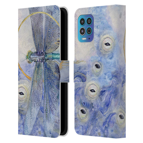 Stephanie Law Immortal Ephemera Dragonfly Leather Book Wallet Case Cover For Motorola Moto G100