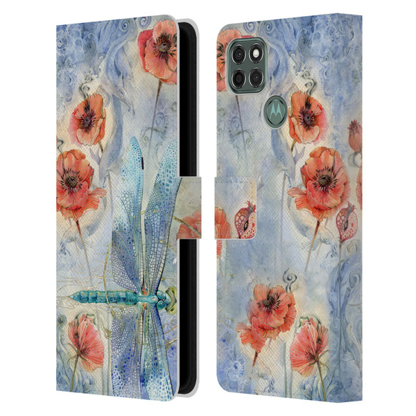 Stephanie Law Immortal Ephemera When Flowers Dream Leather Book Wallet Case Cover For Motorola Moto G9 Power