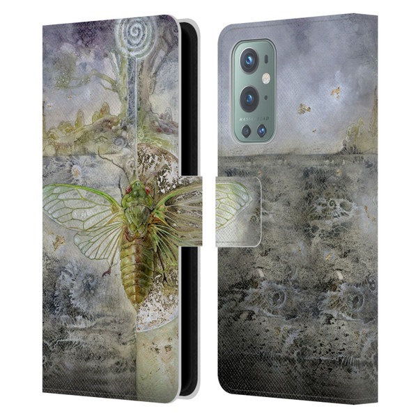 Stephanie Law Immortal Ephemera Cicada Leather Book Wallet Case Cover For OnePlus 9