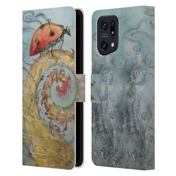 Stephanie Law Immortal Ephemera Ladybird Leather Book Wallet Case Cover For OPPO Find X5