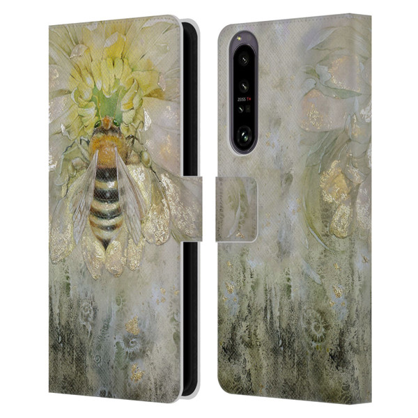 Stephanie Law Immortal Ephemera Bee Leather Book Wallet Case Cover For Sony Xperia 1 IV